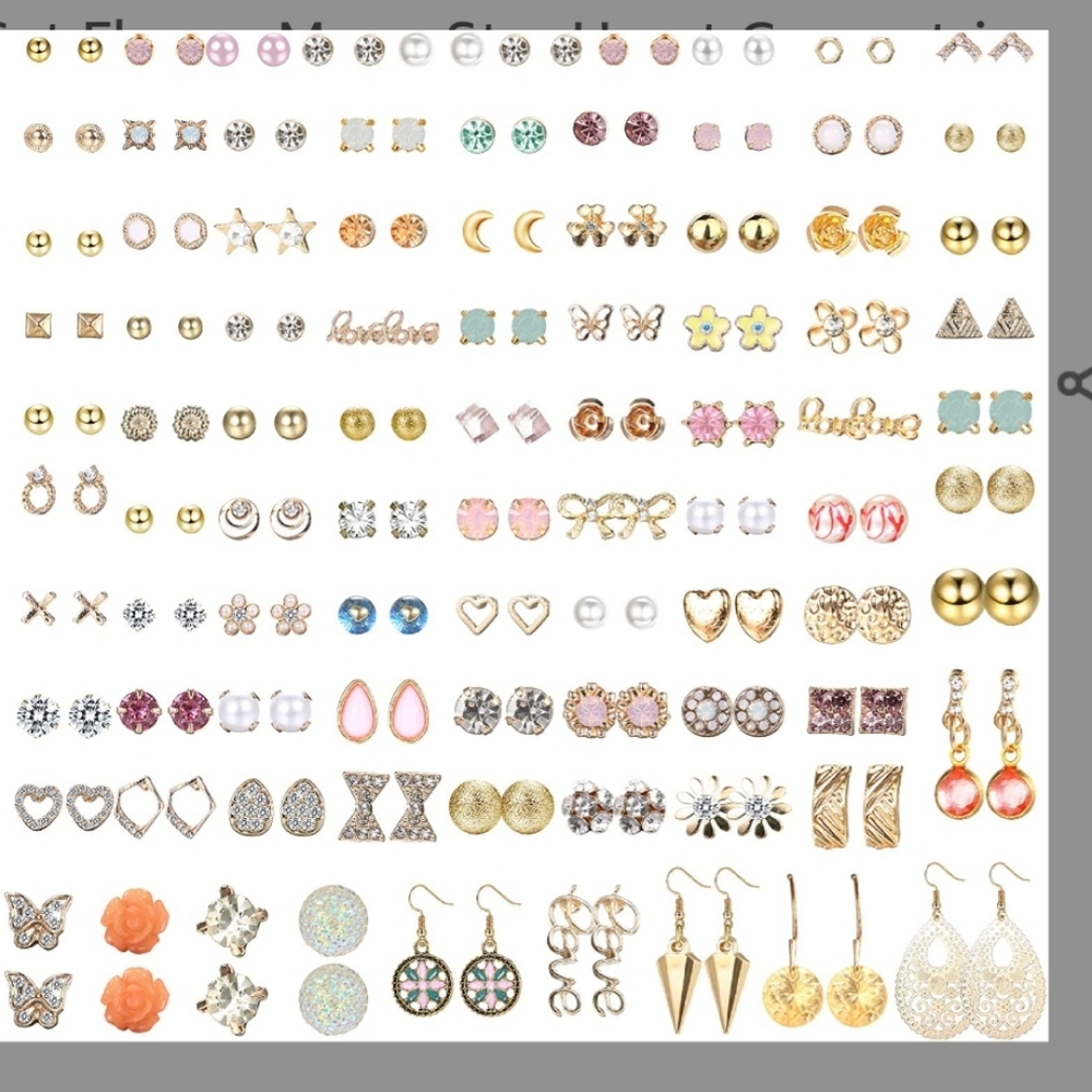 Assorted Earrings Mostly Studs